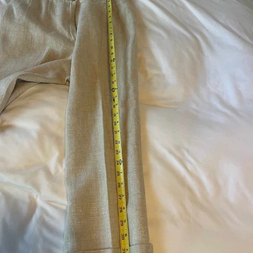 💯 LINEN Ladies Tan Pants - Picture 4 of 9
